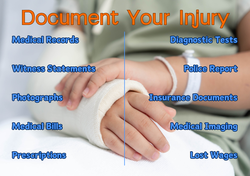 A list of documents to keep after an injury