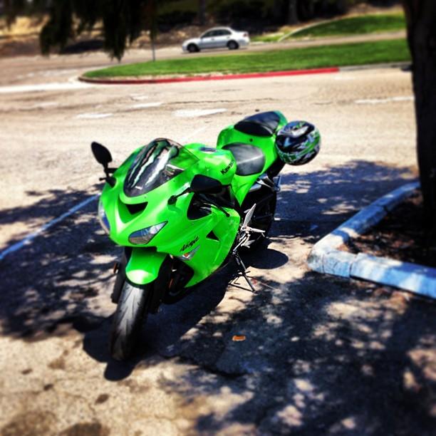 Photograph of a bright green 2009 Ninja ZX-10R, which was involved in the motorcycle accidents in this post