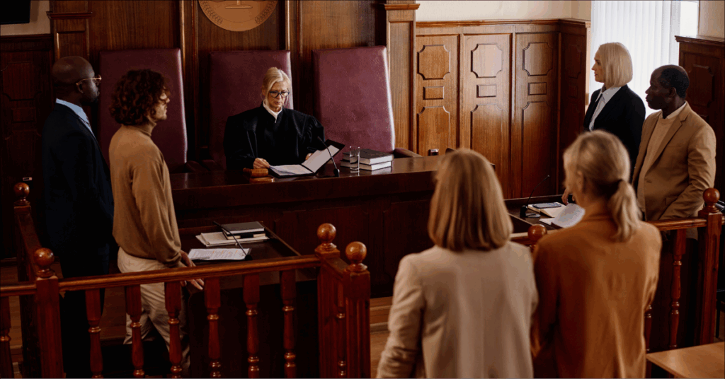 Photo of a courtroom where an expert witness may give testimony